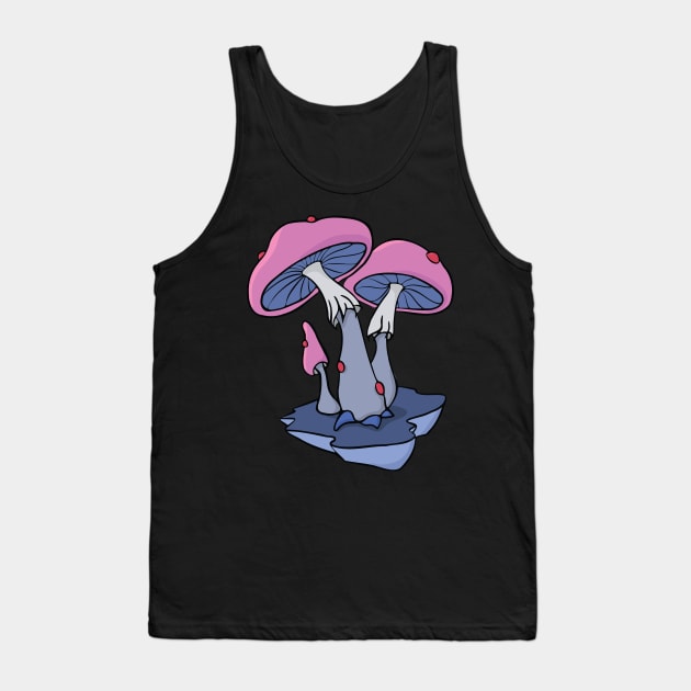 Pink Floating Mushrooms Tank Top by DesignEvolved
